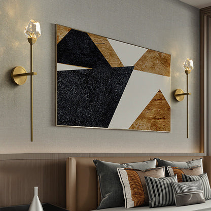 Luxury Brass Rod Irregular Crystal LED Wall Sconce Lamp
