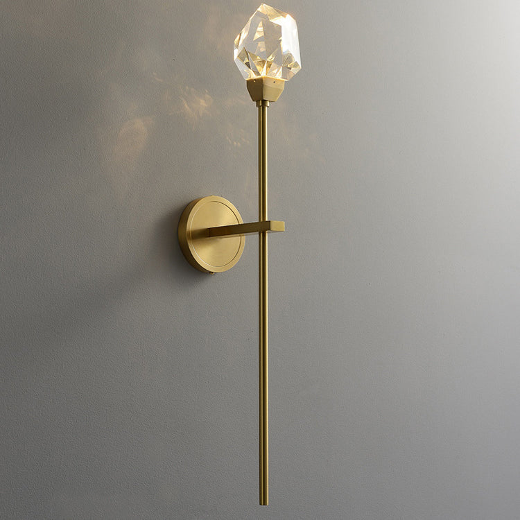 Luxury Brass Rod Irregular Crystal LED Wall Sconce Lamp