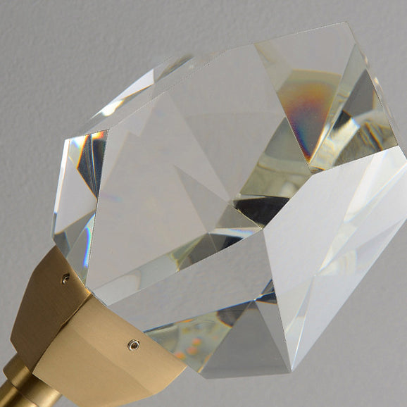 Luxury Brass Rod Irregular Crystal LED Wall Sconce Lamp