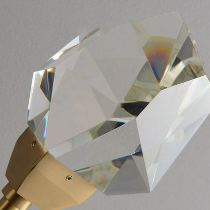 Luxury Brass Rod Irregular Crystal LED Wall Sconce Lamp