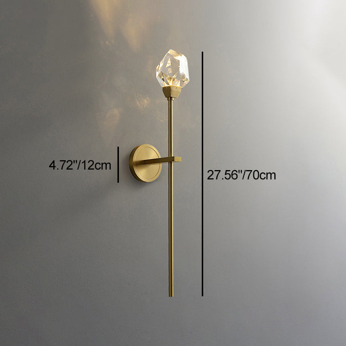 Luxury Brass Rod Irregular Crystal LED Wall Sconce Lamp