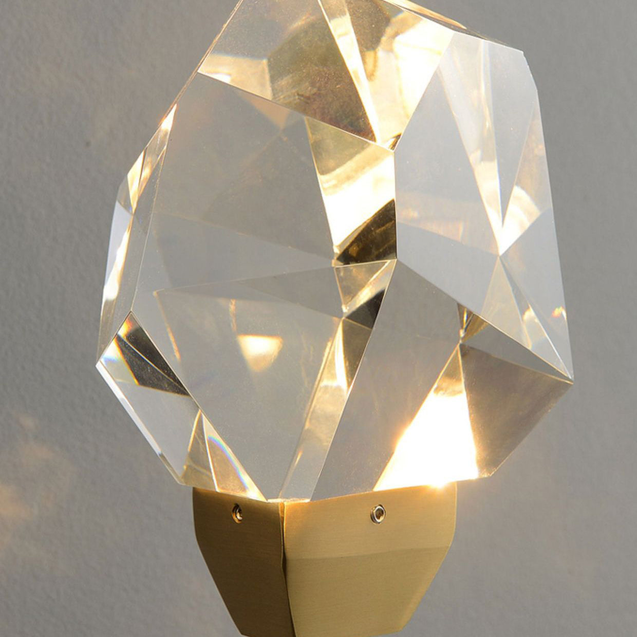 Luxury Brass Rod Irregular Crystal LED Wall Sconce Lamp