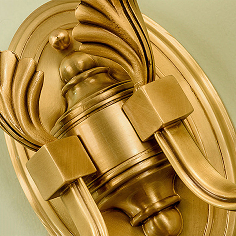 Brass Fabric Shade Candle Holder 1/2-Light Wall Sconce Lamp