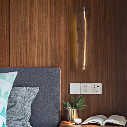 Nordic Solid Wood Resin Rectangular LED Wall Sconce Lamp