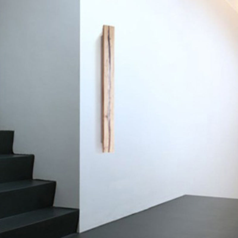 Nordic Solid Wood Resin Rectangular LED Wall Sconce Lamp