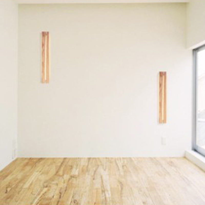 Nordic Solid Wood Resin Rectangular LED Wall Sconce Lamp