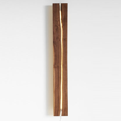 Nordic Solid Wood Resin Rectangular LED Wall Sconce Lamp