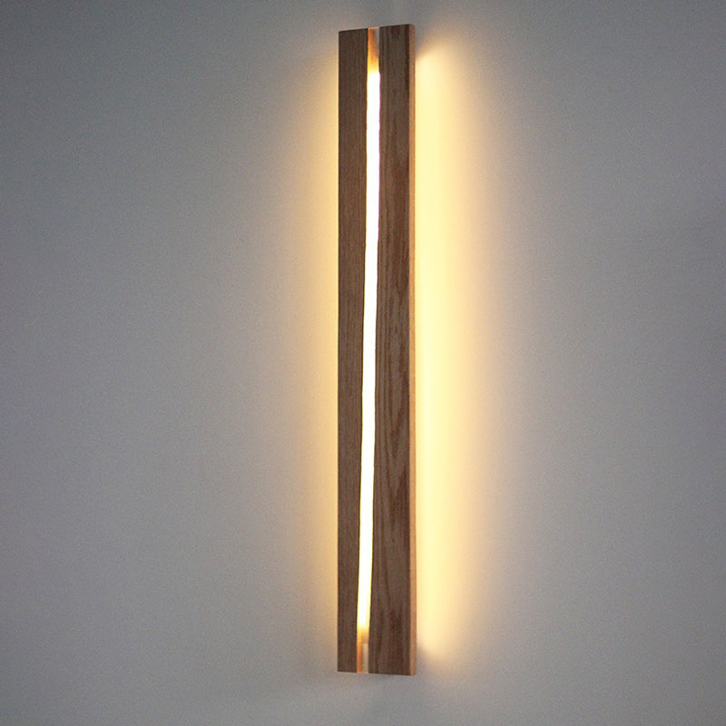 Nordic Solid Wood Resin Rectangular LED Wall Sconce Lamp