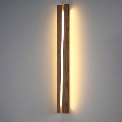 Nordic Solid Wood Resin Rectangular LED Wall Sconce Lamp