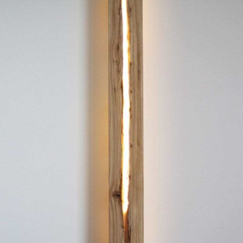 Nordic Solid Wood Resin Rectangular LED Wall Sconce Lamp