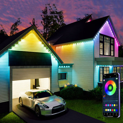Permanent Outdoor Eaves LED Strip Lighting With App Control