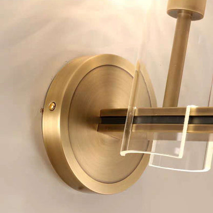 Brass Cylindrical Candelabra 1/2-Light Wall Sconce Lamp