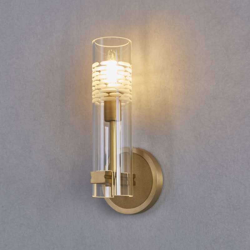 Brass Cylindrical Candelabra 1/2-Light Wall Sconce Lamp