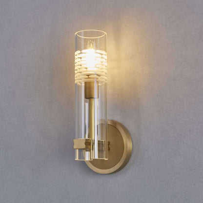 Brass Cylindrical Candelabra 1/2-Light Wall Sconce Lamp