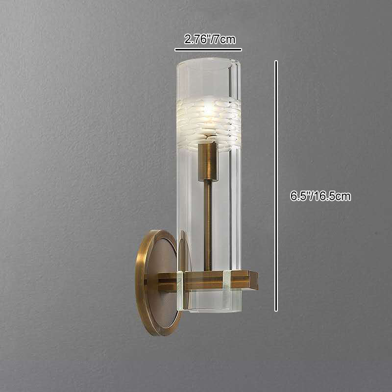 Brass Cylindrical Candelabra 1/2-Light Wall Sconce Lamp