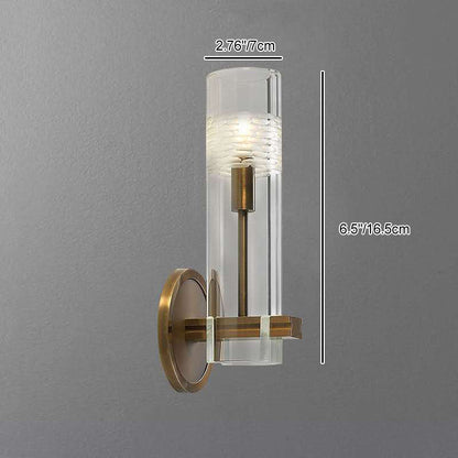 Brass Cylindrical Candelabra 1/2-Light Wall Sconce Lamp