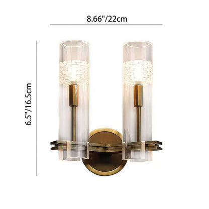 Brass Cylindrical Candelabra 1/2-Light Wall Sconce Lamp