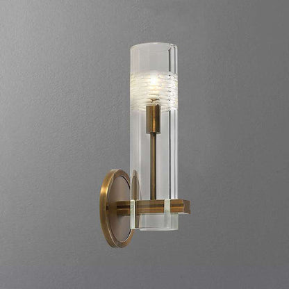 Brass Cylindrical Candelabra 1/2-Light Wall Sconce Lamp