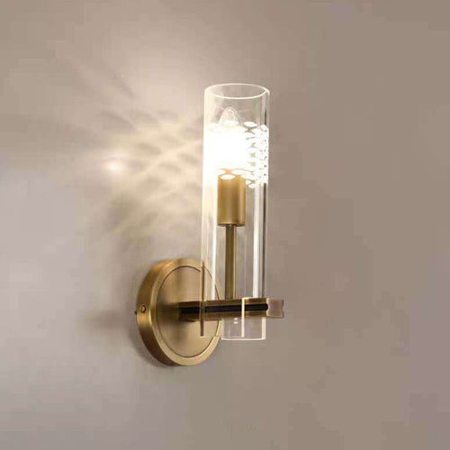 Brass Cylindrical Candelabra 1/2-Light Wall Sconce Lamp