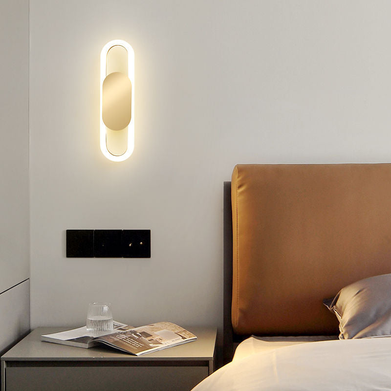 Nordic Metal & Silicone Oval LED Wall Sconce Lamp