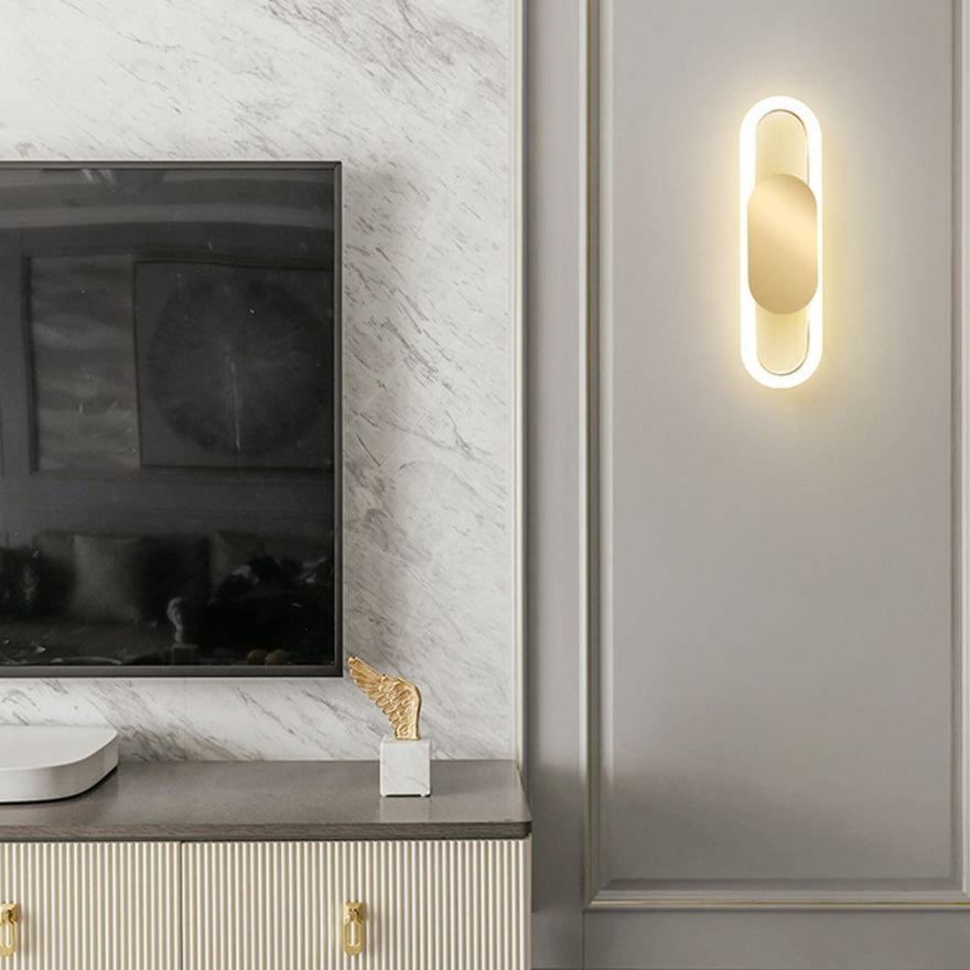 Nordic Metal & Silicone Oval LED Wall Sconce Lamp