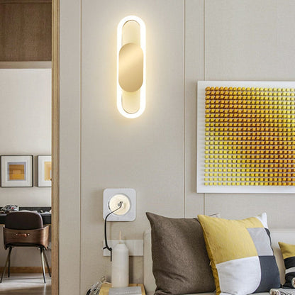 Nordic Metal & Silicone Oval LED Wall Sconce Lamp