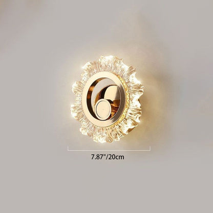 Metal & Acrylic Sunflower Round LED Wall Sconce Lamp