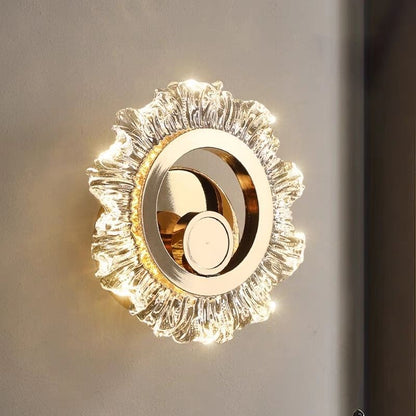 Metal & Acrylic Sunflower Round LED Wall Sconce Lamp