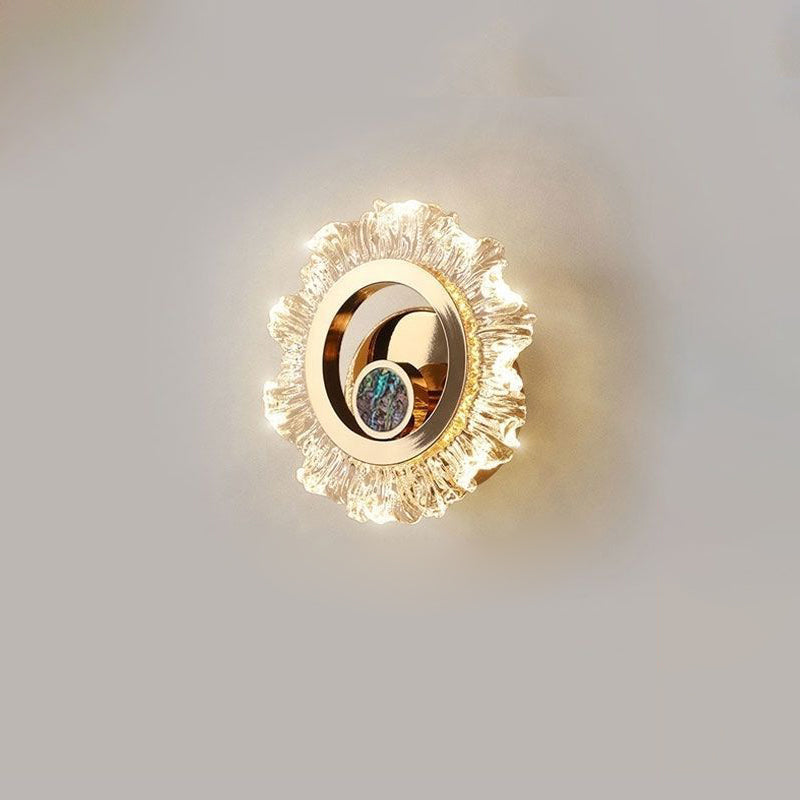 Metal & Acrylic Sunflower Round LED Wall Sconce Lamp