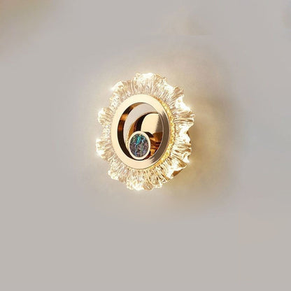 Metal & Acrylic Sunflower Round LED Wall Sconce Lamp