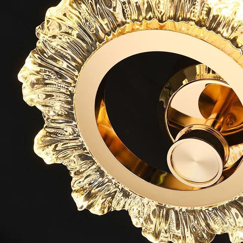 Metal & Acrylic Sunflower Round LED Wall Sconce Lamp