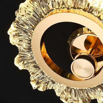 Metal & Acrylic Sunflower Round LED Wall Sconce Lamp