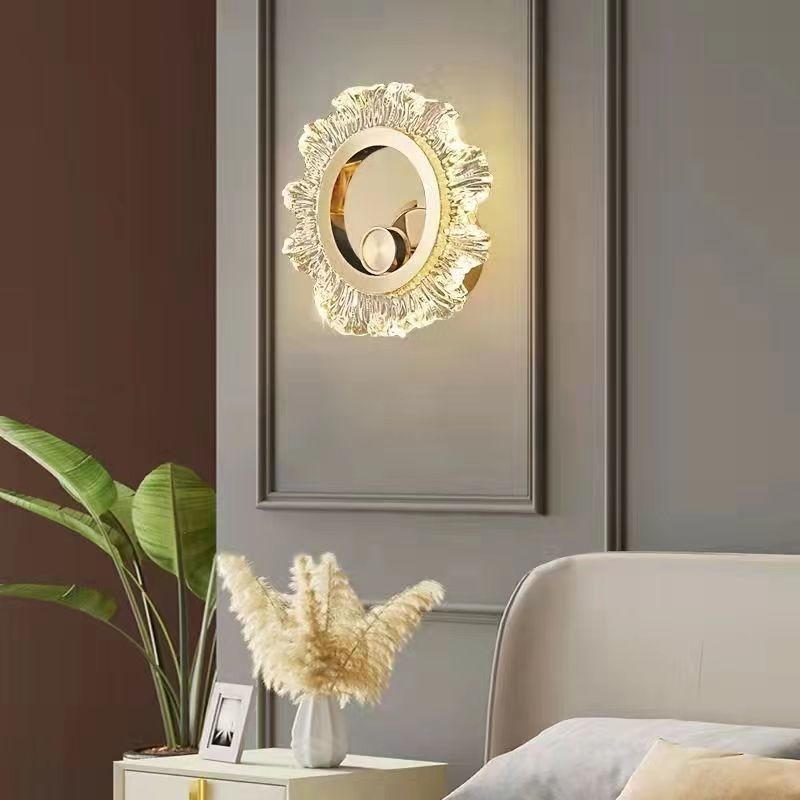 Metal & Acrylic Sunflower Round LED Wall Sconce Lamp