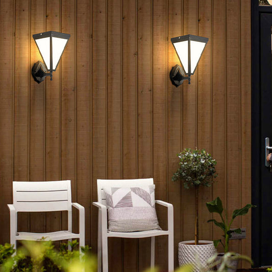 Galvanized & Acrylic Trapezoid Solar LED Wall Sconce Lamp