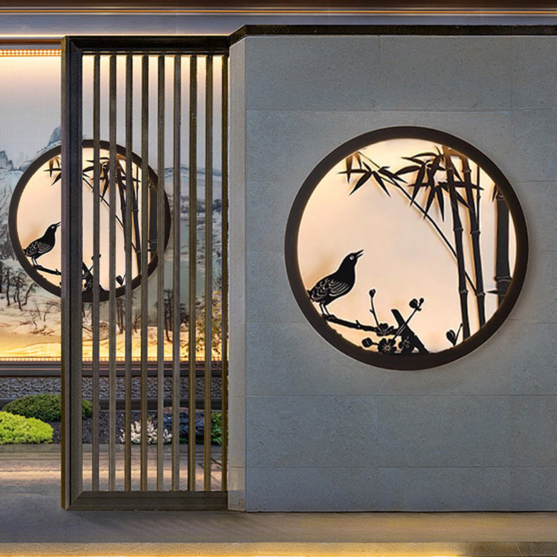Modern Minimalist Iron & Acrylic Round LED Wall Sconce Lamp
