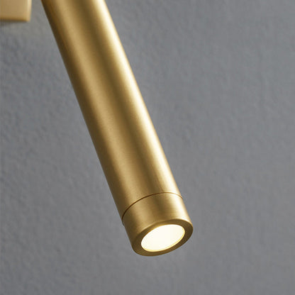 Brass Rectangle & Cylinder LED Wall Sconce Spotlight