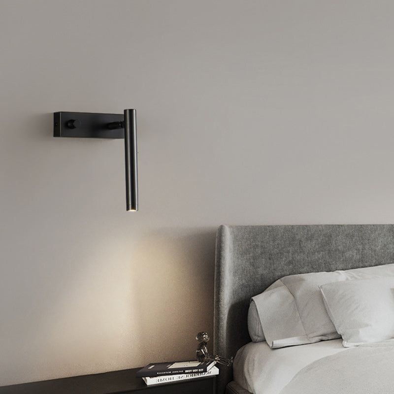 Brass Rectangle & Cylinder LED Wall Sconce Spotlight