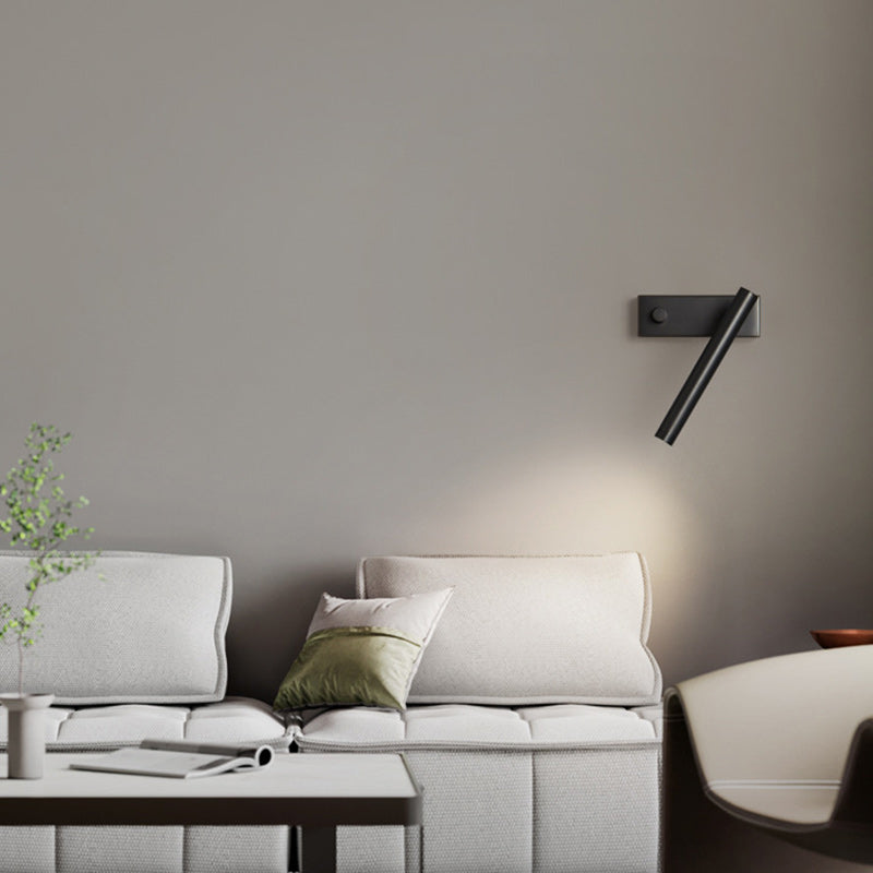 Brass Rectangle & Cylinder LED Wall Sconce Spotlight