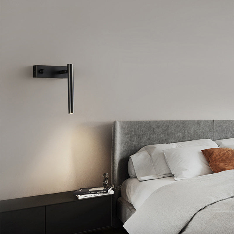 Brass Rectangle & Cylinder LED Wall Sconce Spotlight