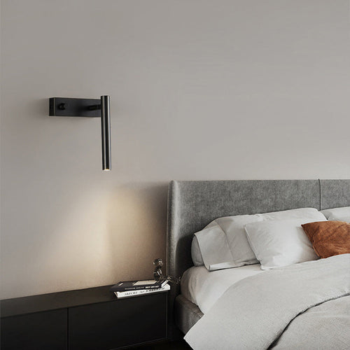 Brass Rectangle & Cylinder LED Wall Sconce Spotlight