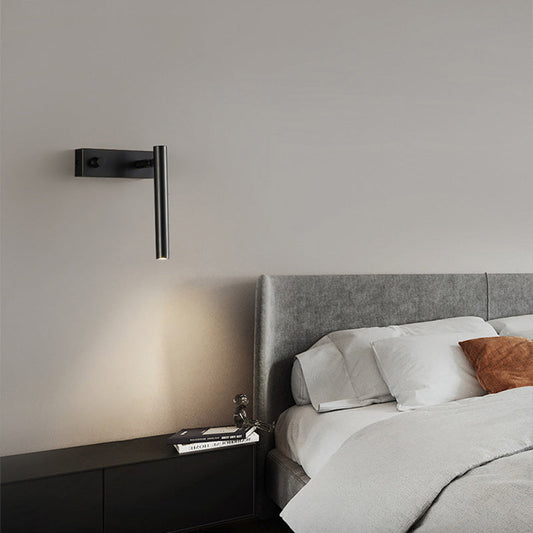 Brass Rectangle & Cylinder LED Wall Sconce Spotlight