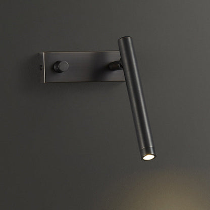 Brass Rectangle & Cylinder LED Wall Sconce Spotlight
