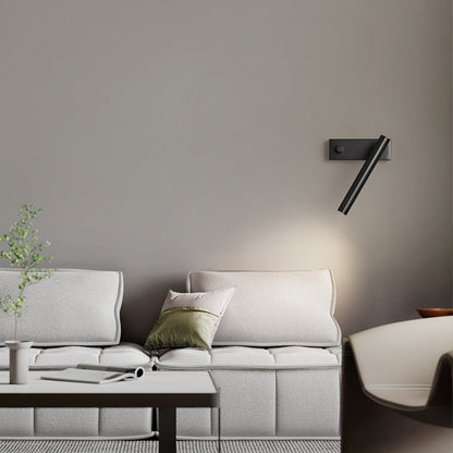 Brass Rectangle & Cylinder LED Wall Sconce Spotlight