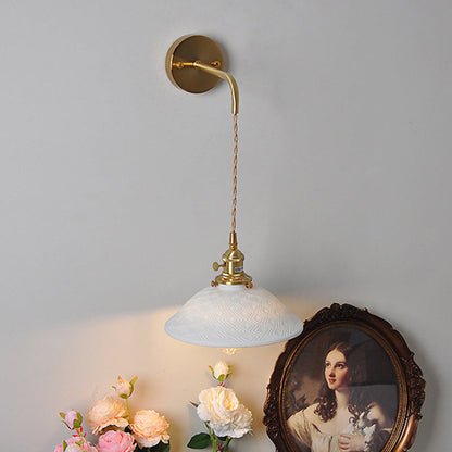 Japanese Cone Shade Wall Sconce 1-Light Adjustable Cord