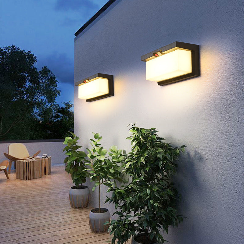 Solar Plastic & PC Rectangular LED Wall Sconce Lamp