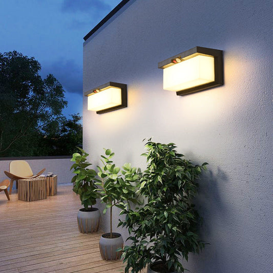 Solar Plastic & PC Rectangular LED Wall Sconce Lamp