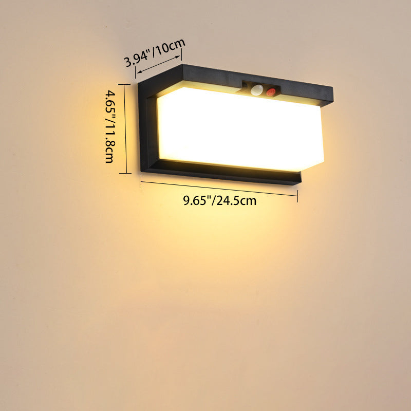 Solar Plastic & PC Rectangular LED Wall Sconce Lamp