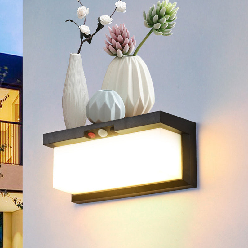 Solar Plastic & PC Rectangular LED Wall Sconce Lamp