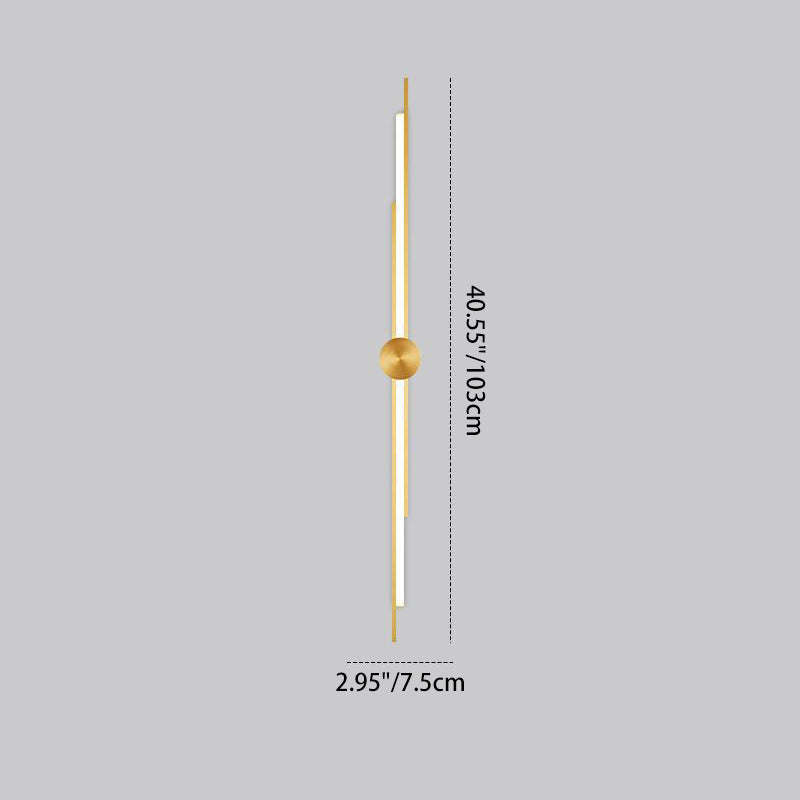 Minimalist Brass And Acrylic Linear LED Wall Sconce Lamp