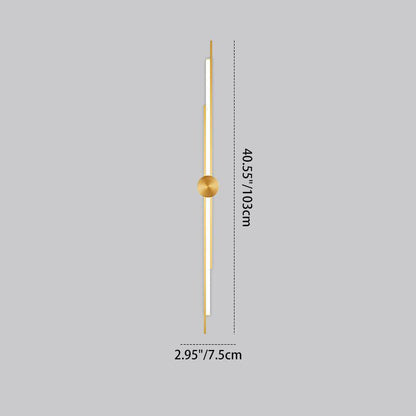 Minimalist Brass And Acrylic Linear LED Wall Sconce Lamp